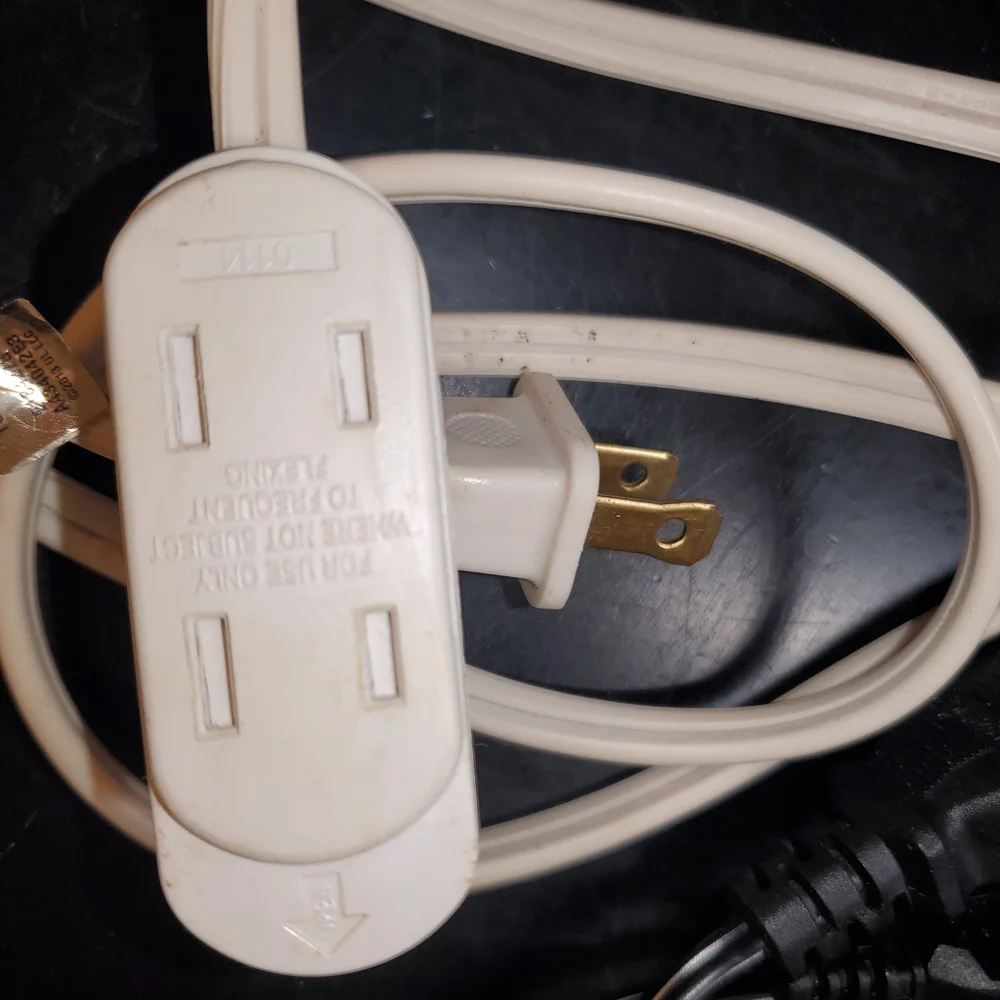Power Cord 10A 125V 3.5 FEET Black+ Extension 13A 125V 8.5 FEET White with a sli